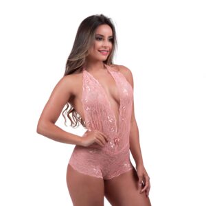 Body decotado todo em renda Mirella